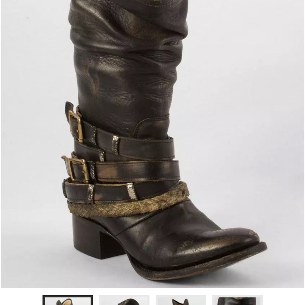 New Freebird by Steven Drover Black Riding Boot size 8. Worn one time. Sexy!!